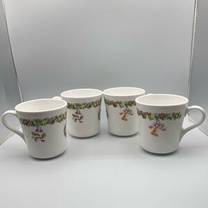 Corningware Holiday Bell White Mugs Set